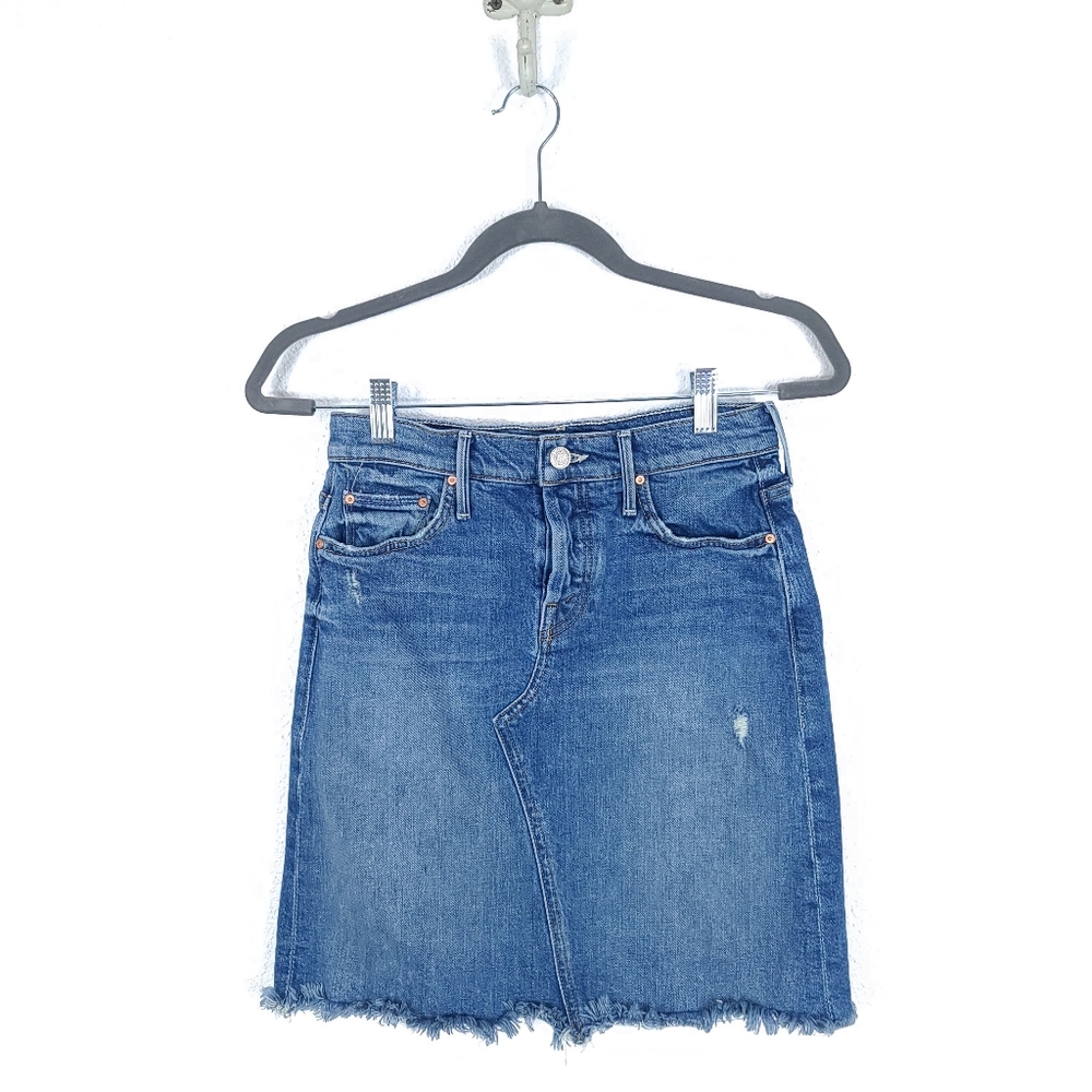 MOTHER Superior The Tomcat Mini Skirt Fray in Playing Dirty Wash - Picture 4 of 16